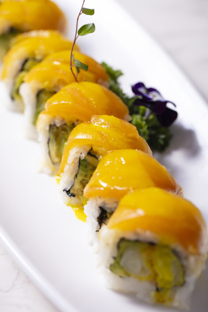 Blue Ocean Robata & Sushi Bar signature dishes California Roll
Pineapple Fried Rice
YellowTail Nigiri
